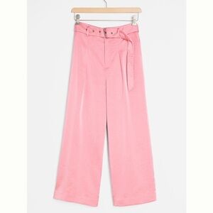 NWT Anthropologie Moon River cropped wide leg pants pink medium